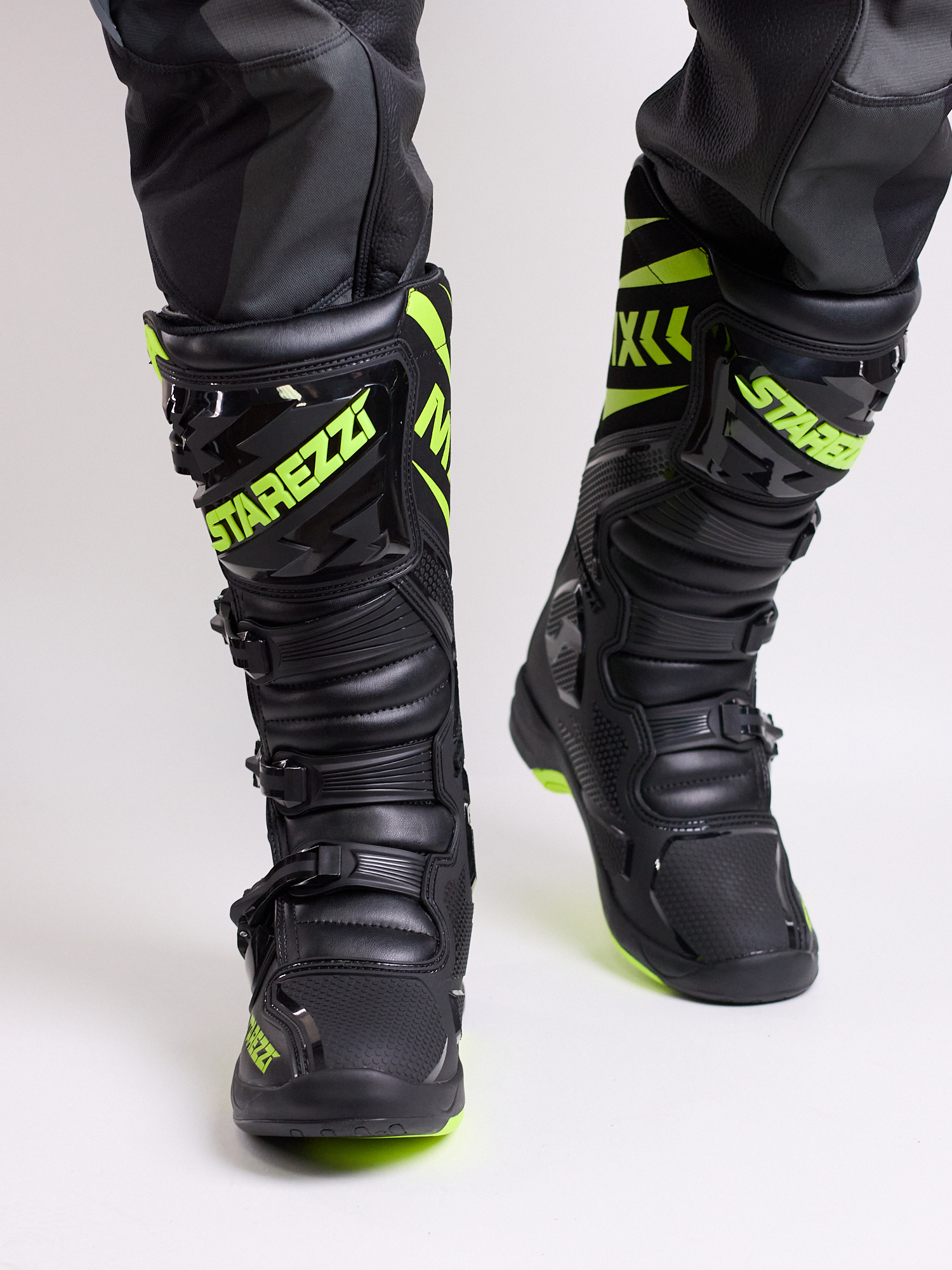 Мотоботы STAREZZI MILANO, BLACK/FLUO YELLOW, 41