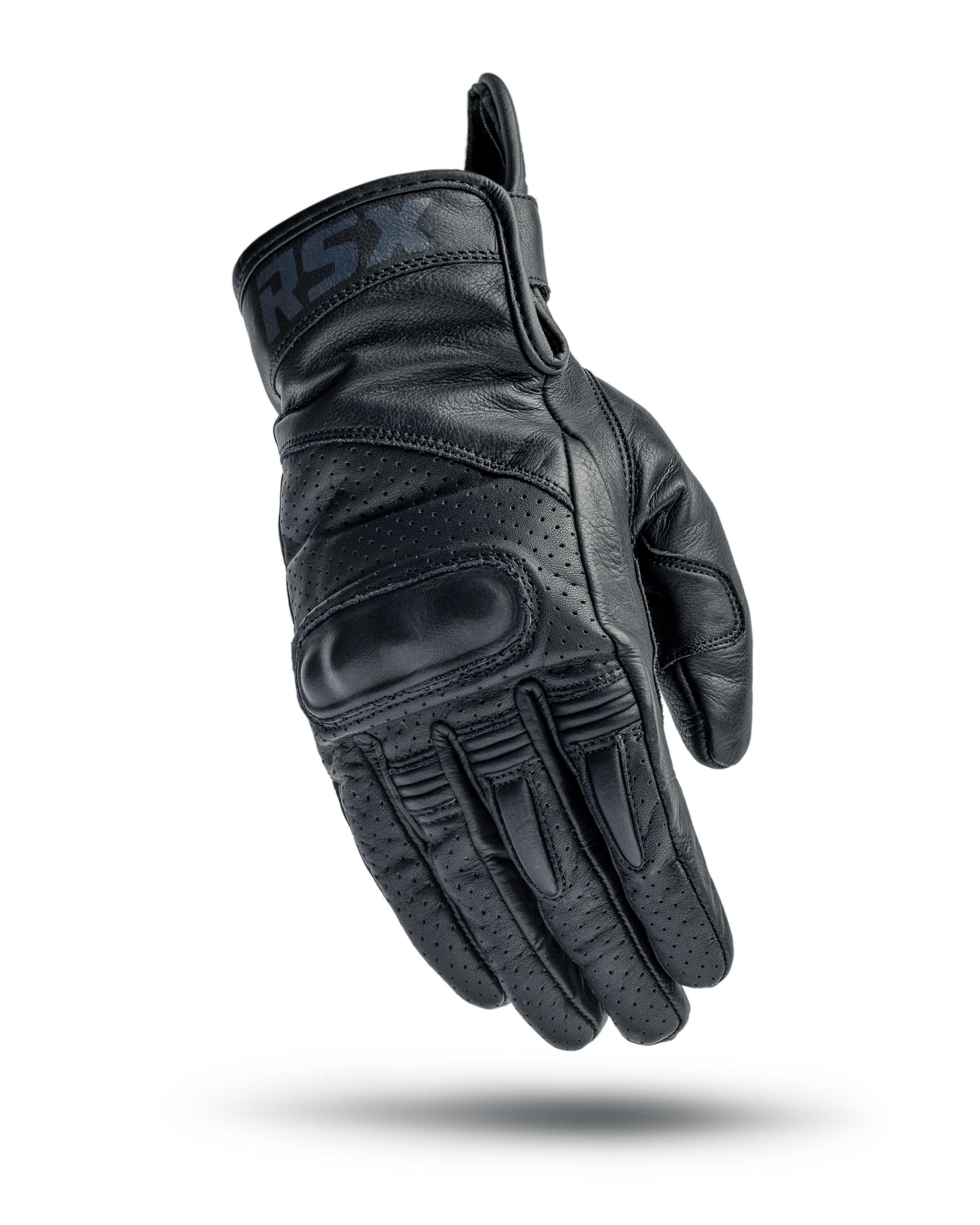 Мотоперчатки кожаные, RSX, GLS-60, черный, М