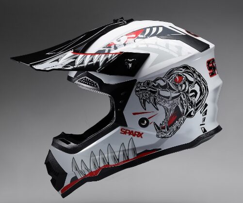Шлем эндуро SPARX Jet Monster (WS-905) белый люминисцентный