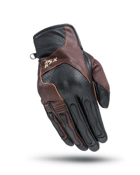 Мотоперчатки кожаные, RSX, GLS-100, черно-коричневый, L