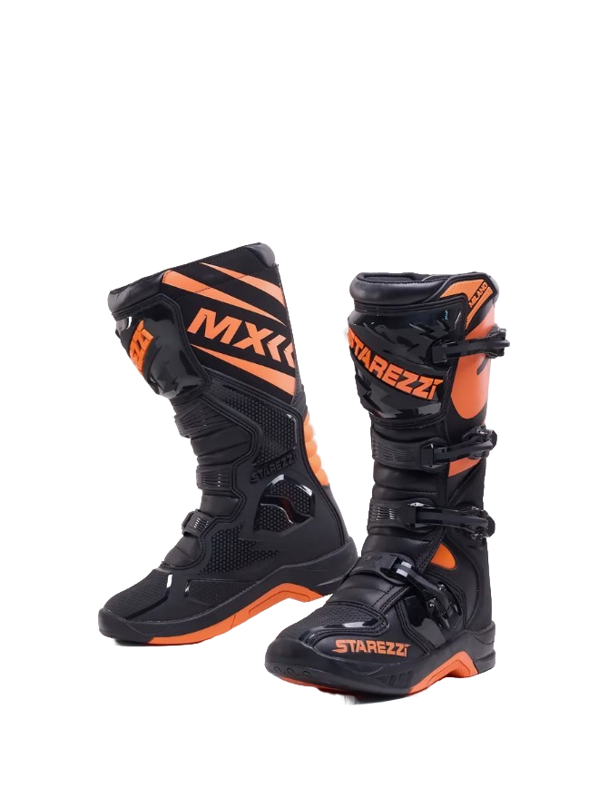 Мотоботы STAREZZI MILANO, BLACK/ORANGE, 44