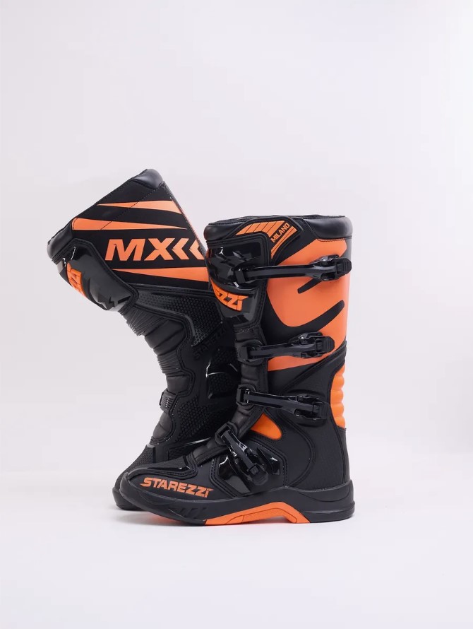 Мотоботы STAREZZI MILANO, BLACK/ORANGE, 45