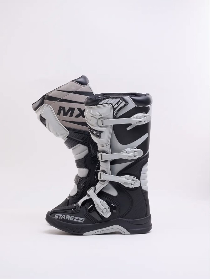 Мотоботы STAREZZI MILANO, BLACK/GREY, 43