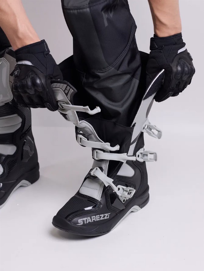 Мотоботы STAREZZI MILANO, BLACK/GREY, 43