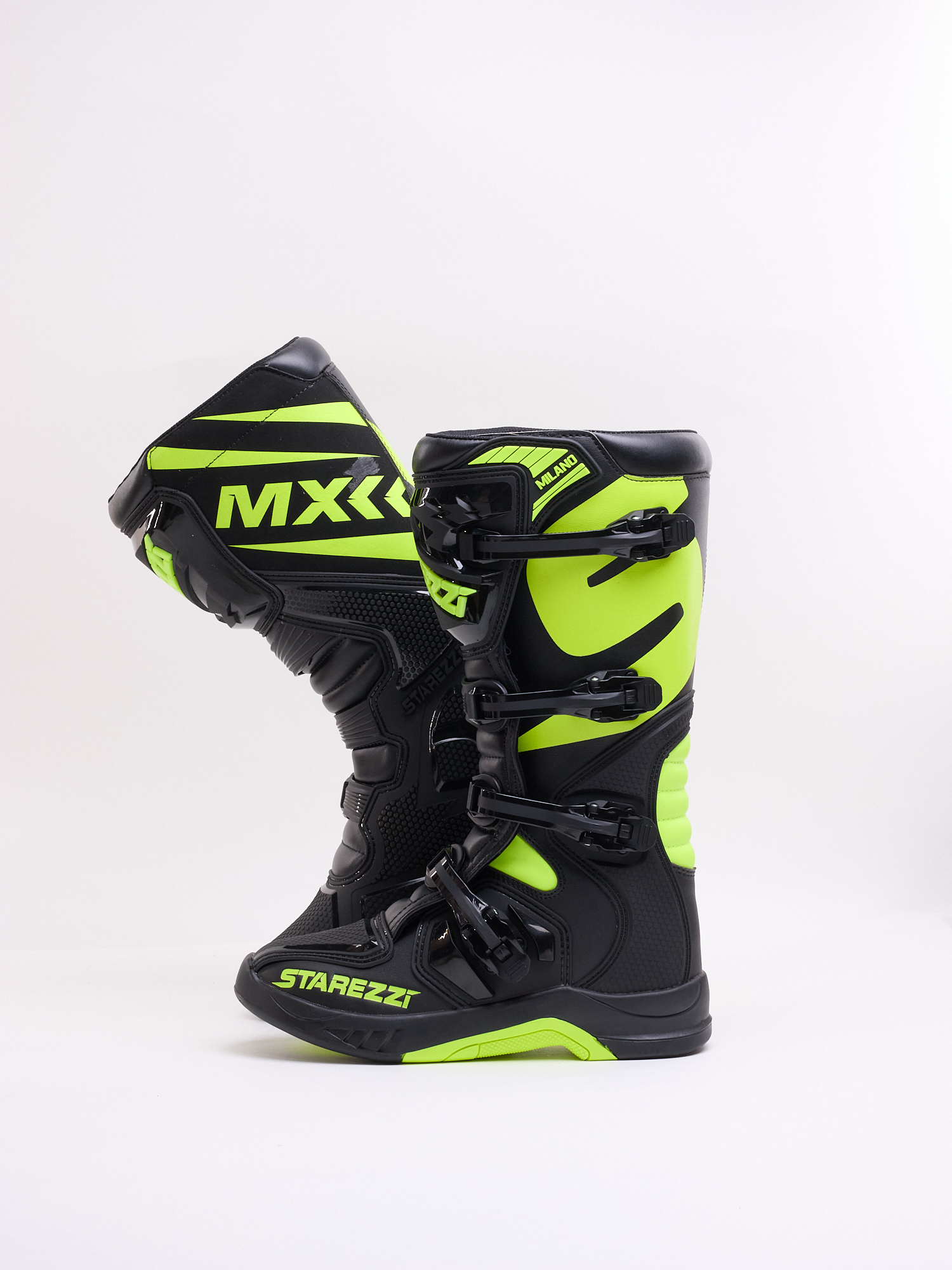 Мотоботы STAREZZI MILANO, BLACK/FLUO YELLOW, 42