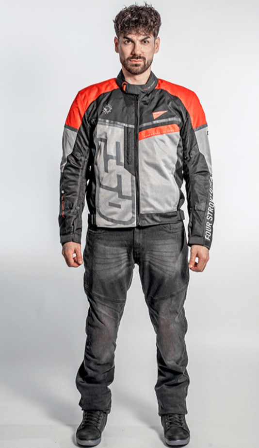 Мотокуртка ткань FSD ENIGMA black/red/grey