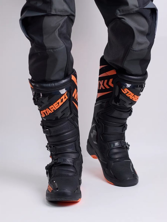 Мотоботы STAREZZI MILANO, BLACK/ORANGE, 44