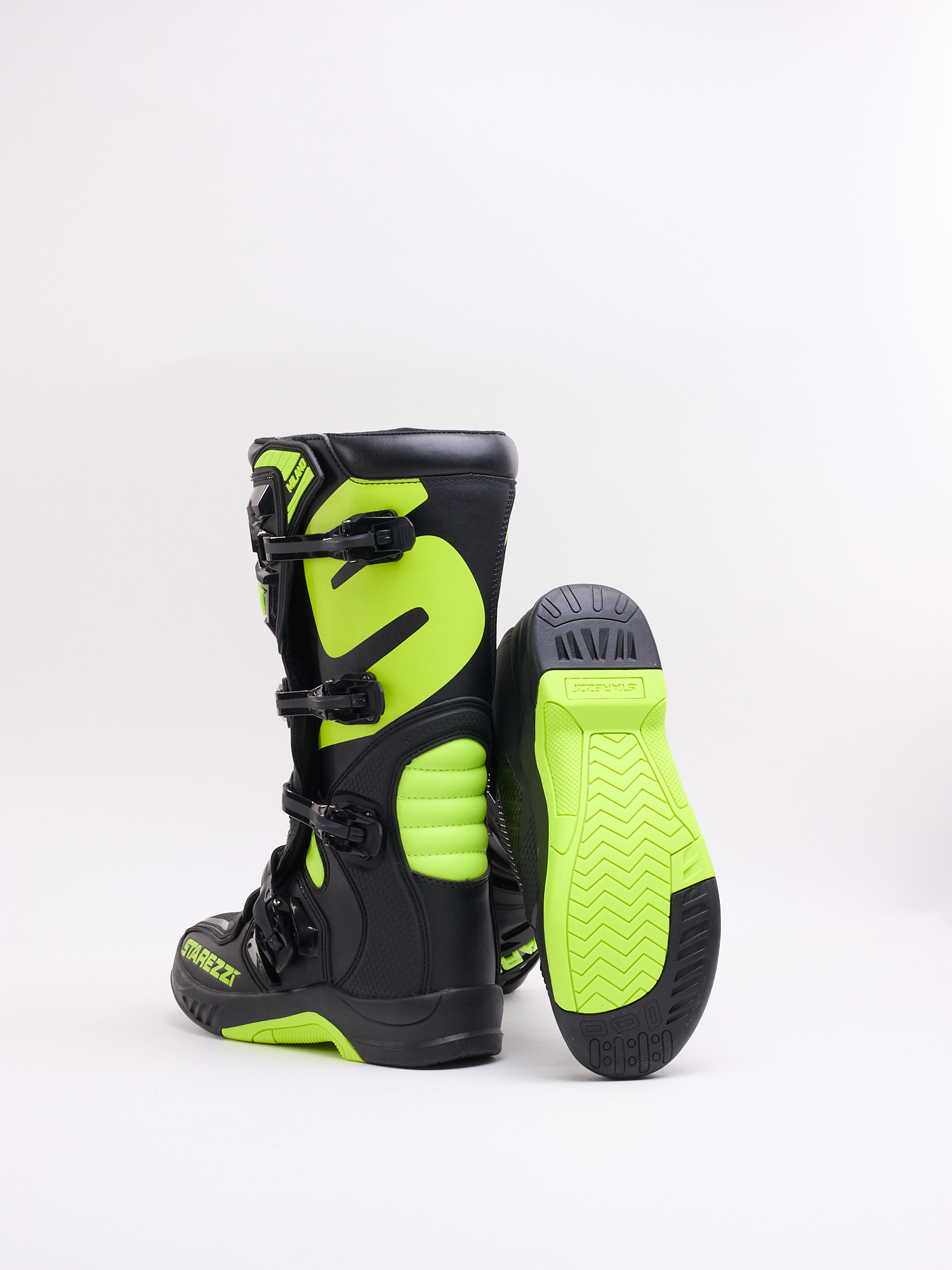 Мотоботы STAREZZI MILANO, BLACK/FLUO YELLOW, 45
